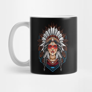 Warrior indian girl tribal Mug